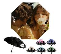 AuraWeave Ombrello Personalizzato con Testo/Logo/Immagine, Design Personalizzato Ombrello Pieghevole Portatile, Regali per la Famiglia, la Coppia, gli Amici, Ideale per la Pubblicità Aziendale