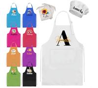 AuraWeave Set Grembiule e Cappello da Cuoco Personalizzati per Bambini, Grembiule con Nome/Logo, Ideale per Cucina, Pasticceria, Pittura, Grembiuli con Tasche Pratiche, Regalo per Bambini e Bambine