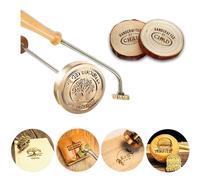 AuraWeave Timbro in Metallo con Logo Personalizzato, Ferro per Marchio Personalizzato per la Lavorazione del Legno, Barbecue e Lavori Manuali, Marchio Resistente per Legno, Pelle, Torte e Carne