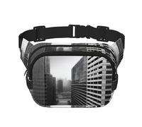 aUrban Horizon - Marsupio quadrato a doppio strato con cinghia regolabile per attività all'aperto, nero, taglia unica, Nero , Taglia unica