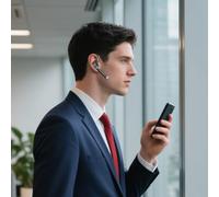 Aurbuddi Del Traduttore Di Lingua AI | 164 Lingue Cuffie Per Traduzione Vocale In Reale | Earbud | ENC Con Controllo Delle App | 6 Modalità Per Chiamate Apprendimento Di Viaggio |
