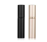 Aurdox Flacone spray per profumo, ricaricabile e portatile, da viaggio, 5 ml, con pompa inferiore, dispenser per donne e uomini, a prova di perdite e design lussuoso (oro e nero)