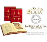 Aurea La Sacra Bibbia, Edizione Settecentesca di Prestigio, Traduzione Autorizzata da Papa Pio VI, Copertina Rossa con Decorazioni Dorate
