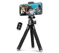 Aureday Treppiede per telefono, treppiede flessibile per iPhone e telefoni cellulari Android, con telecomando wireless e clip per registrazione video/vlogging/selfie