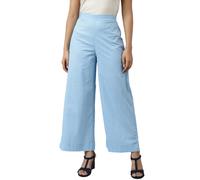 Aurelia Donna Blu Ghiaccio Cotone Parzialmente Elasticizzato Dritto Palazzo_22Aua60005-505715_M