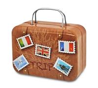 Aurelx Mini valigetta da viaggio, in lamiera stagnata di alta qualità, piccola valigetta con manico mobile, mini valigetta regalo per matrimoni, ricordi di viaggio, decorazione regalo
