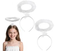 Aureola Angelo Bianco Cerchietto Halloween, 2 Pezzi Cerchietti per Capelli con Aureola Dell'angelo, Cerchietto per Costume da Angelo Cerchietti Carnevali per Halloween, Natale, Carnevale, Cosplay