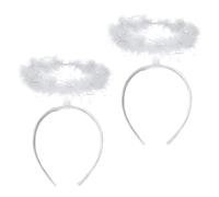 Aureola Dell'angelo Bianco,2 Pezzi Aureola Dell'angelo di Alice,Accessori di Halloween,l'accessorio Perfetto per Donne,Uomini e Bambini per Completare un Costume da Angelo,moda da festa