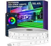 Aurevita Outdoor LED Strip, Smart IP67, Music Sync, App Control, Wall Mount, RGB, Waterproof, for Balcony, Garden, Bedroom, Christmas, Halloween（30 meter）
