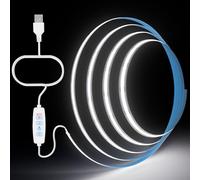Aurevita Striscia LED COB USB 5V, 3m Luce Bianca Calda Dimmerabile, Larghezza 8mm luci led adesive, Flessibile e Tagliabile, per TV, Cucina, Soggiorno, Festa, Decorazioni Fai-da-te (3m Cool White)