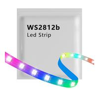 Aurevita WS2812b Led Strip RGB IC, 1m 144Led IP30 Scheda PCB in rame a doppio strato indirizzabile individualmente striscia led, DIY Project 5050 luci led strip (1m144Led Black)
