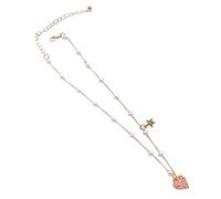 Aurgiarm, collana da donna in lega di lega con stella coreana bianca e perla bianca a forma di cuore, semplice hip hop, non sbiadisce