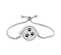 Aurgiarme - Bracciale rigido con diffusore di oli essenziali, in acciaio inox, regolabile, elegante da indossare tutti i giorni, accessorio per il polso, diffusore di oli essenziali, フリーサイズ