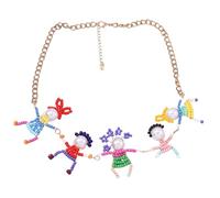 Aurgiarme - Collana con ciondolo a forma di piccolo popolo creativo 3D a forma di Parson, decorazione unica con perle finte