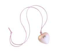 Aurgiarme - Collana da donna in acrilico con fiocco e cuore, フリーサイズ, Come descritto, Nessuna pietra preziosa