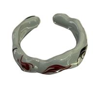 Aurgiarme] Elegante anello aperto a goccia di olio con lamina d'oro regolabile anello in ceramica gioielli alla moda per gli appassionati di moda