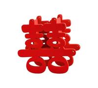Aurgiarme Redness infeltrito doppia felicità carattere decorazione con fiore artificiale per matrimonio cinese e occasione festival decorazione carattere cinese