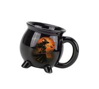 Aurgiarme Tazza da caffè a tema strega con resine di design calderone bevanda calda tazza multiuso accessori da cucina horror calderone resine