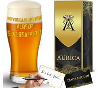 Aurìca Bicchiere Da Birra Personalizzato HO VOGLIA DI PARTIRE, VERSO? SI VERSA PURE! Per Chi Non Può Fare Le Valigie Ma Può Sempre Riempire Il Calice - Boccale Simpatico Con Scatola Regalo Inclusa