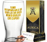 Aurìca Bicchiere Da Birra Personalizzato SONO RESPONSABILE DI QUELLO CHE DICO NON DI QUELLO CHE CAPISCI - Boccale Diretto E Sincero Per Brindare Con Ironia A Tutta La Verità Con Confezione Regalo