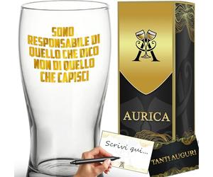 Aurìca Bicchiere Da Birra Personalizzato SONO RESPONSABILE DI QUELLO CHE DICO NON DI QUELLO CHE CAPISCI - Boccale Diretto E Sincero Per Brindare Con Ironia A Tutta La Verità Con Confezione Regalo