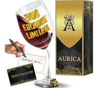 Aurìca Calice Vino Personalizzato 18 ANNI - Bicchiere Piegato 2008 EDIZIONE LIMITATA Per Celebrare Un’Annata Da Ricordare E Festeggiare Con Stile - Regalo Divertente Con Confezione Regalo Inclusa