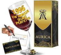 Aurìca Calice Vino Personalizzato 30 Anni - Regala Un Bicchiere Piegato Elegante E Simpatico Per Compleanno Uomo E Donna con Scatola Regalo Inclusa! Un Brindisi Originale 1996 Un’Annata Quasi Perfetta