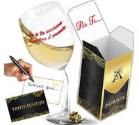 Aurìca Calice Vino Personalizzato IO E TE INSIEME CONTRO IL MONDO - Bicchiere Piegato Per Chi Si Sceglie Ogni Giorno! Regalo Anniversario E San Valentino Per Lui E Lei Con Confezione Regalo Inclusa