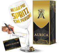 Aurìca Calice Vino Personalizzato REGGO PIÙ SPRITZ CHE PERSONE - Bicchiere Piegato Da 440 ml Per Momenti Di Sincera Evasione! Regalo Divertente Per Chi Apprezza La Tranquillità Con Un Buon Bicchiere