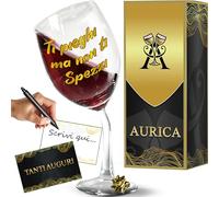 Aurìca Calice Vino Personalizzato TI PIEGHI MA NON TI SPEZZI - Bicchiere Storto Per Brindare Alla Forza Di Papà - Regalo Festa Del Papà Con Un Messaggio Di Cuore E Orgoglio, Confezione Regalo Inclusa