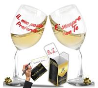 Aurìca Coppia Calici Vino Personalizzati COPPIA ROMANTICI 2 - 2 Bicchieri Piegati Per Dire Ti Scelgo Ogni Giorno (Il Mio Posto Preferito - È Sempre Con Te)