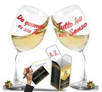 Aurìca Coppia Calici Vino Personalizzati DA QUANDO CI SEI TU - Brinda A San Valentino Con I Bicchieri Piegati Per Lui E Lei, Per Un Amore Che Rende Ogni Giorno Speciale - Confezione Regalo Inclusa