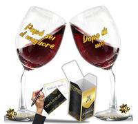 Aurica Set 2 Calici Vino Personalizzati PAPÀ SEI IL MIGLIORE - DOPO DI ME - Bicchieri Storti Per Una Risata In Famiglia E Un Brindisi Da Campioni Con Confezione Regalo Inclusa