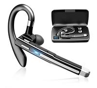 Auricolare Bluetooth, 64 Ore di Conversazione in HD CVC8.0 Cuffie Bluetooth Singolo Vivavoce con Cancellazione del Rumore a Doppio Microfono con LED Custodia di Ricarica per Guida/Lavoro/Ufficio