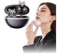 Auricolare Bluetooth senza fili gioielli con fiocco a farfalla, auricolari a clip auricolari senza fili Bluetooth 6.0 cuffie auricolari aperti con traduzione AI staccabile e collegata all'app per le