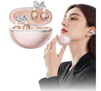 Auricolare Bluetooth senza fili gioielli con fiocco a farfalla, auricolari a clip auricolari senza fili Bluetooth 6.0 cuffie auricolari aperti con traduzione AI staccabile e collegata all'app per le
