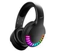 Auricolare Bluetooth senza fili sopra l'orecchio, stereo Hi-Fi 5.1 canali, RGB LED Horse Race retroilluminato, 1000 mAh ricaricabile leggero Gaming Headset con microfono, per PC/iPad, nero