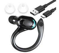 Auricolare Bluetooth senza fili V5.2 con microfono integrato, giro per le orecchie 360°