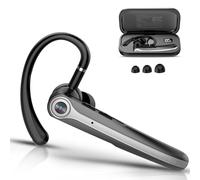 Auricolare Bluetooth Singolo con CVC8.0 e ENC Doppio Microfono V5.4 Auricolari Bluetooth con 25 Ore Di conversazione, 180 Ore di Standby, Cuffie con Gancio Girevole per Guida/Lavoro/Ufficio, Nero
