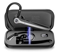 Auricolare Bluetooth Singolo con CVC8.0 e ENC Doppio Microfono V5.4 Auricolari Bluetooth con 25 Ore Di conversazione, 180 Ore di Standby, Cuffie con Gancio Girevole per Guida/Lavoro/Ufficio, Nero