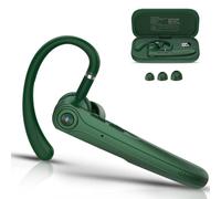 Auricolare Bluetooth Singolo con CVC8.0 e ENC Doppio Microfono V5.4 Auricolari Bluetooth con 25 Ore Di conversazione, 180 Ore di Standby, Cuffie con Gancio Girevole per Guida/Lavoro/Ufficio, Verde