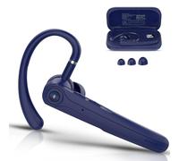 Auricolare Bluetooth Singolo con CVC8.0 e ENC Doppio Microfono V5.4 Auricolari Bluetooth con 25 Ore Di conversazione, 180 Ore di Standby, Cuffie con Gancio Girevole per Guida/Lavoro/Ufficio, Blu