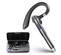 Auricolare Bluetooth V6.1, auricolare Bluetooth wireless con custodia di ricarica da 500 mAh, 100 ore di conversazione, CVC8.0, cancellazione del rumore, cuffie a mani libere per camion, ufficio