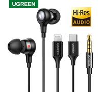 Auricolare cablato UGREEN con microfono nell'orecchio auricolari USB tipo C con cancellazione del rumore da 3.5mm per cuffie iPhone Xiaomi