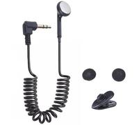 Auricolare monofacciale - Cavo a molla, jack da 3,5 mm | Auricolare con isolamento acustico | Mono auricolare con bassi profondi | retrattile con cavo singolo per telefono, laptop, tablet, guida