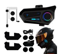 Auricolare Motociclistico - Intercom Per Moto A 2 Vie, Auricolare Motociclistico 5.4 - Altoparlanti Hi -Fi Riduzione Del Doppio Rumore, Audio Stereo, IPX6 Auricolari Senza Mani, In