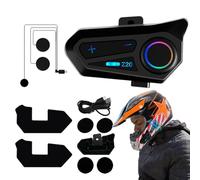 Auricolare Motociclistico - Intercom Per Moto A 2 Vie, Auricolare Motociclistico 5.4 - Altoparlanti Hi -Fi Riduzione Del Doppio Rumore, Audio Stereo, IPX6 Auricolari Senza Mani, In
