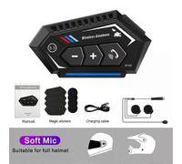 Auricolare per casco wireless Bluetooth 5.3 vivavoce per telefono moto auricolare impermeabile MP3 riproduce