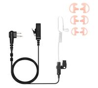 Auricolare per Motorola Walkie Talkie e Radio con PTT/Mic, compatibile con CP200D CP100D R2 CP200 CP185 BPR40 CLS1410 CLS1110 RMU2040 RMU2080D, 2 fili tubo acustico di sorveglianza auricolare, 2 pin