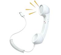 Auricolare retrò per telefoni cellulari tipo C con cavo, sul telefono | Ricevitore per telefono cellulare portatile con cavo, vintage, con microfono, per scuola, ufficio, affari, riunioni a casa,